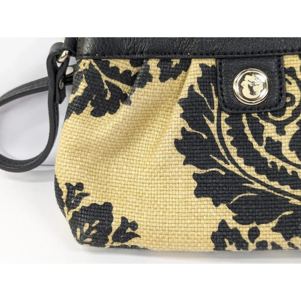 Spartina 449 Daufuskie Island Natural Linen‎ Fall Floral Wristlet Clutch w/Strap
